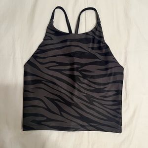Old Navy Powersoft Longline Sports Bra Zebra Print Size XS